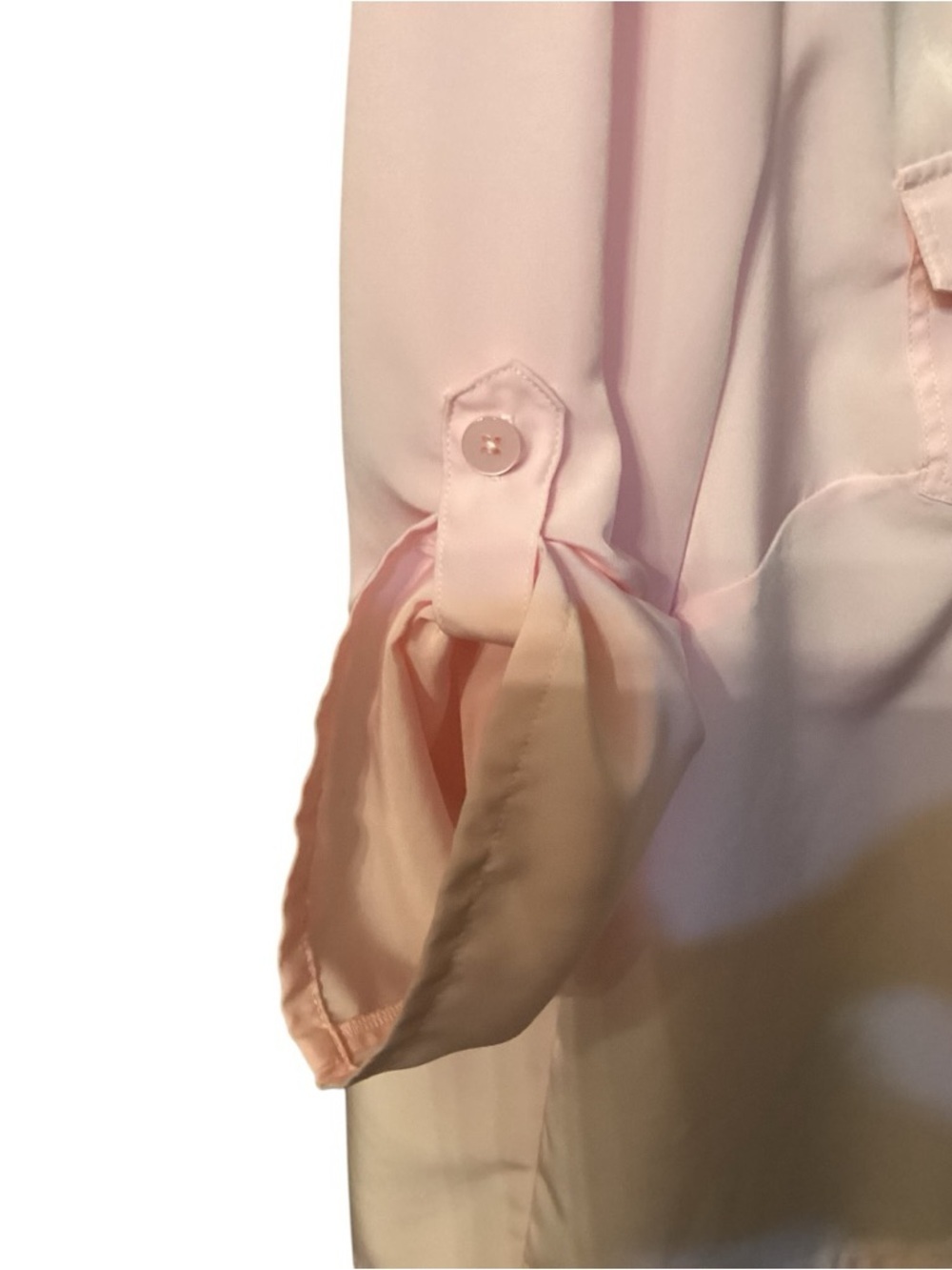 Susan Graver Plus Size Blush Pink Short‑Sleeve Button Down Shirt 2X - Picture 8 of 10